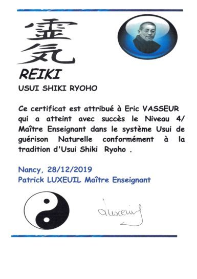 Initiation de Maître Enseignant Reiki