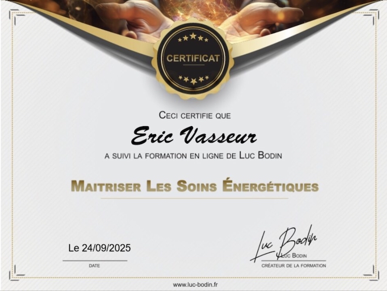 Certificat magnétisme soin énergétique