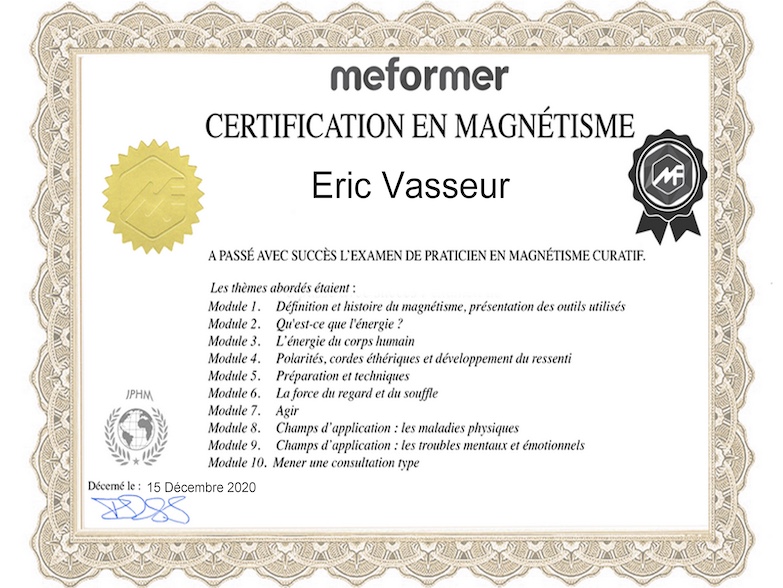 Certificat Magnétiseur